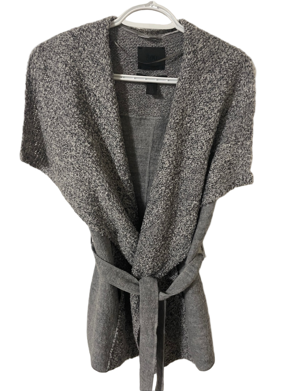 Maison Cinqcent Grey Wool Belted Sweater Vest Size 6